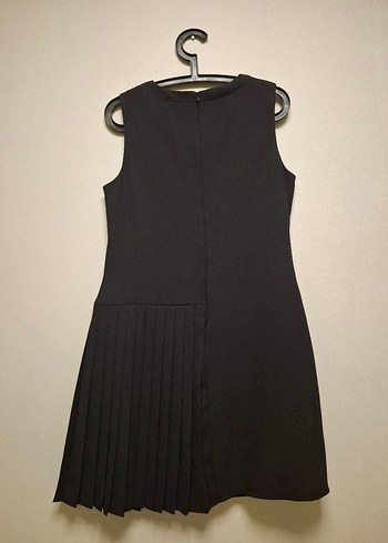 Siyah Pilili Kolsuz Midi Elbise - Görsel 17