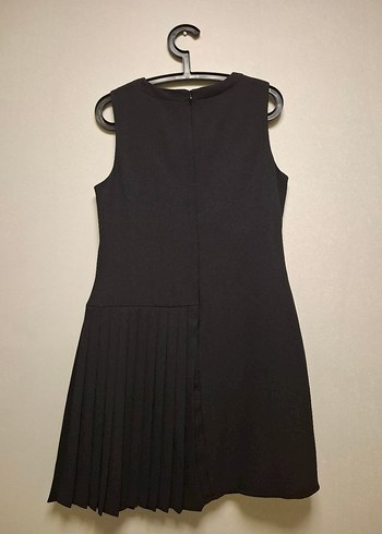 Siyah Pilili Kolsuz Midi Elbise - Görsel 15