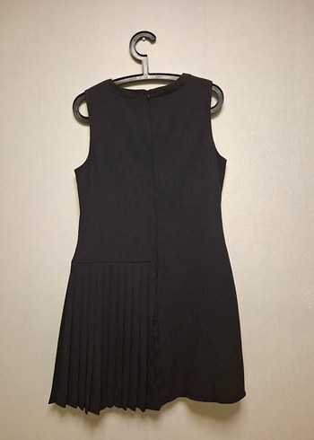 Siyah Pilili Kolsuz Midi Elbise - Görsel 16