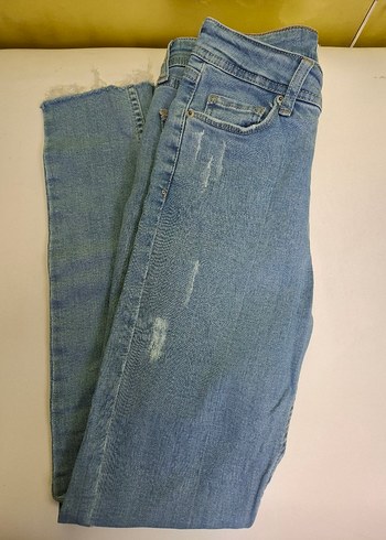 Gri Mavi Kadın Midi Boy Denim Pantolon