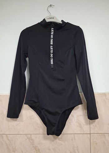 Siyah Uzun Kollu Kadın Mayo - Görsel 4