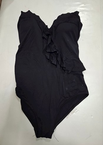 Siyah Fırfırlı Kadın Mayo - Görsel 4