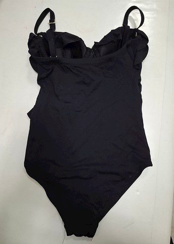 Siyah Fırfırlı Kadın Mayo - Görsel 5