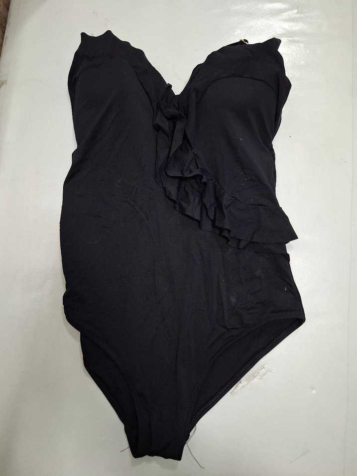 Siyah Fırfırlı Kadın Mayo - Görsel 3