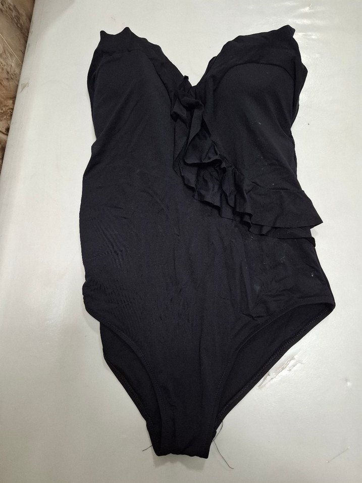 Siyah Fırfırlı Kadın Mayo - Görsel 2