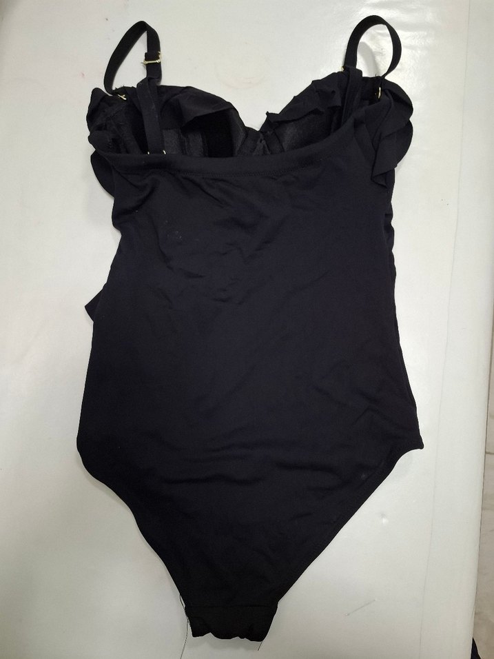 Siyah Fırfırlı Kadın Mayo - Görsel 5