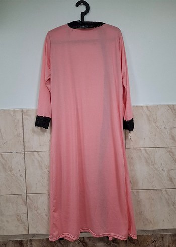 Pembe Uzun Kollu Kadın Bornoz Sabahlık - Görsel 6