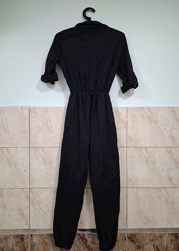 Kadın Siyah Denim Tulum - Görsel 7