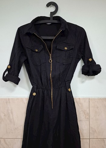 Kadın Siyah Denim Tulum - Görsel 6