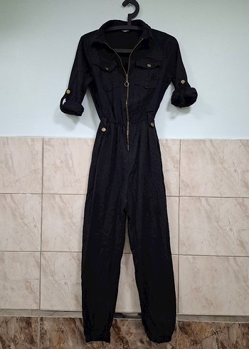 Kadın Siyah Denim Tulum - Görsel 5