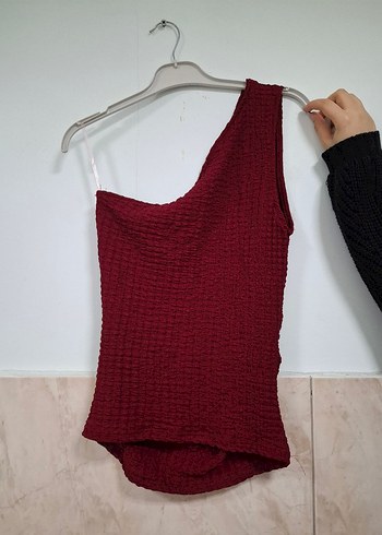 Bordo Tek Omuzlu Pilili 2 Li takım - Görsel 11