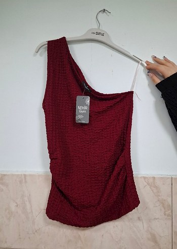 Bordo Tek Omuzlu Pilili 2 Li takım - Görsel 9