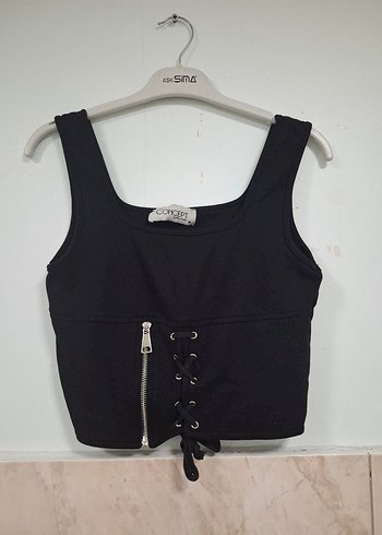 Siyah Süet Gotik Mini Bustiyer - Görsel 3