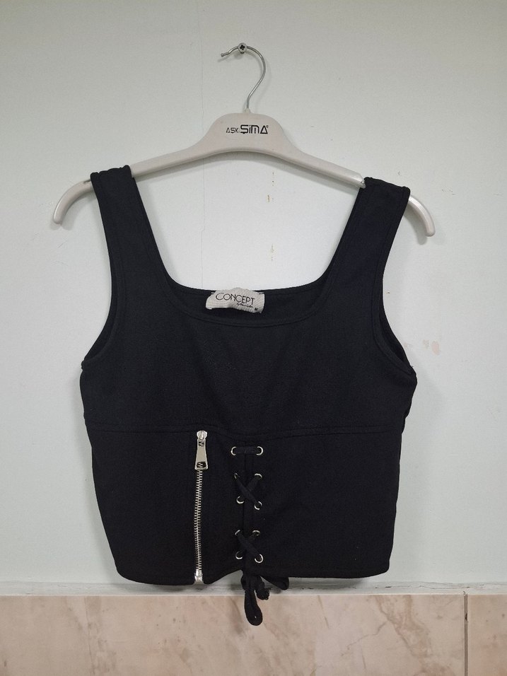 Siyah Süet Gotik Mini Bustiyer - Görsel 2