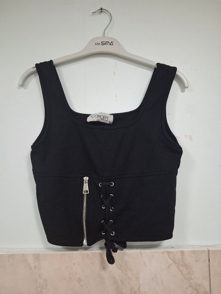 Siyah Süet Gotik Mini Bustiyer - Görsel 3