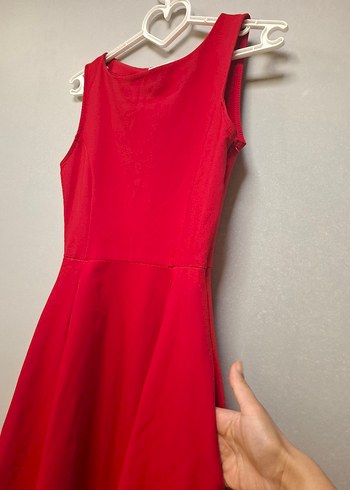 Kırmızı Midi Kolsuz Elbise - Görsel 10