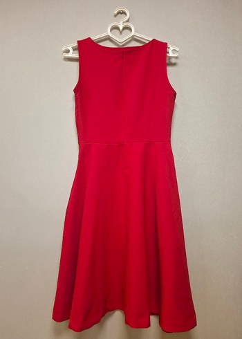 Kırmızı Midi Kolsuz Elbise - Görsel 14