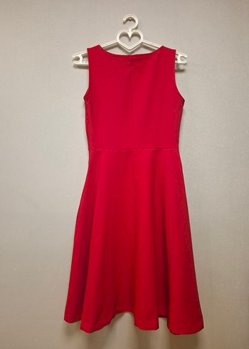 Kırmızı Midi Kolsuz Elbise - Görsel 16