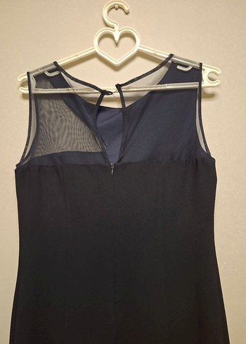 Koyu Lacivert Parlak Midi  Abiye Elbise - Görsel 15