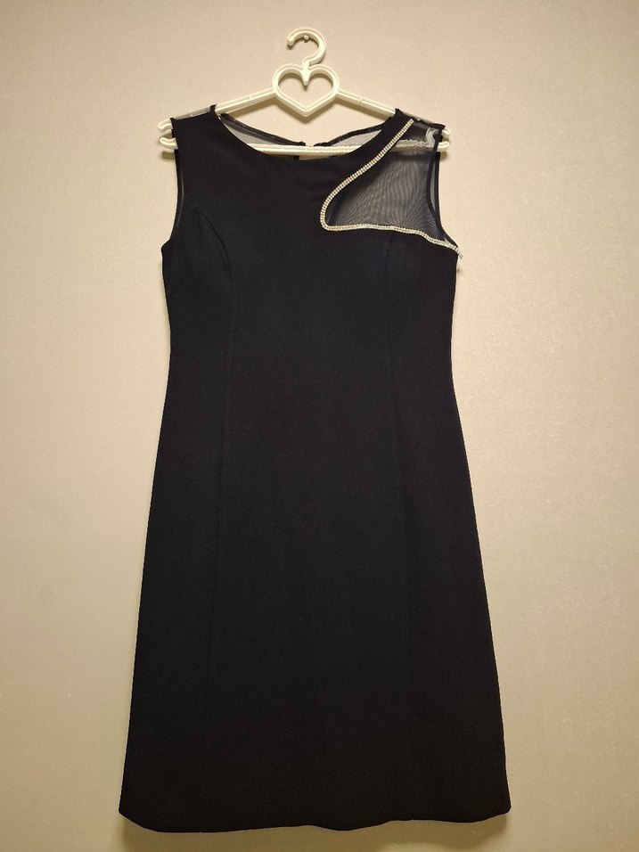 Koyu Lacivert Parlak Midi  Abiye Elbise - Görsel 5