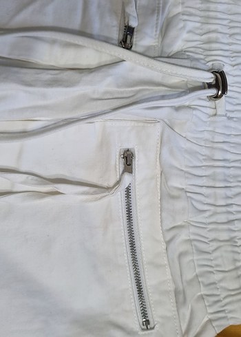 Zara Zara Beyaz Keten Mini Şort Etek