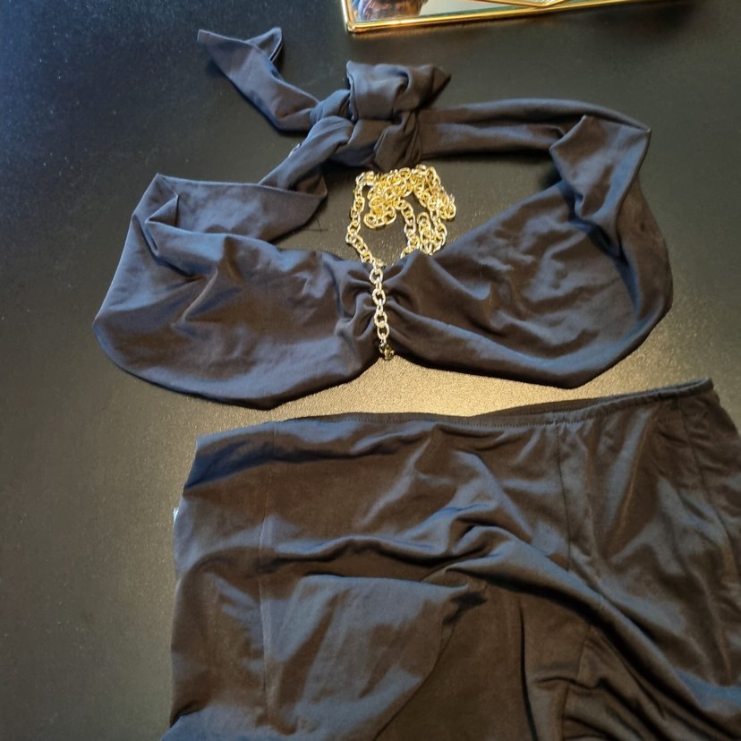 plaj için drapeli etek ve büstiyer - Görsel 4