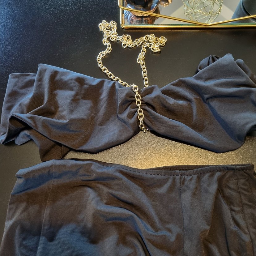 plaj için drapeli etek ve büstiyer - Görsel 2