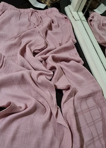 Pembe Bol Kesim Kadın Pantolon - Görsel 2