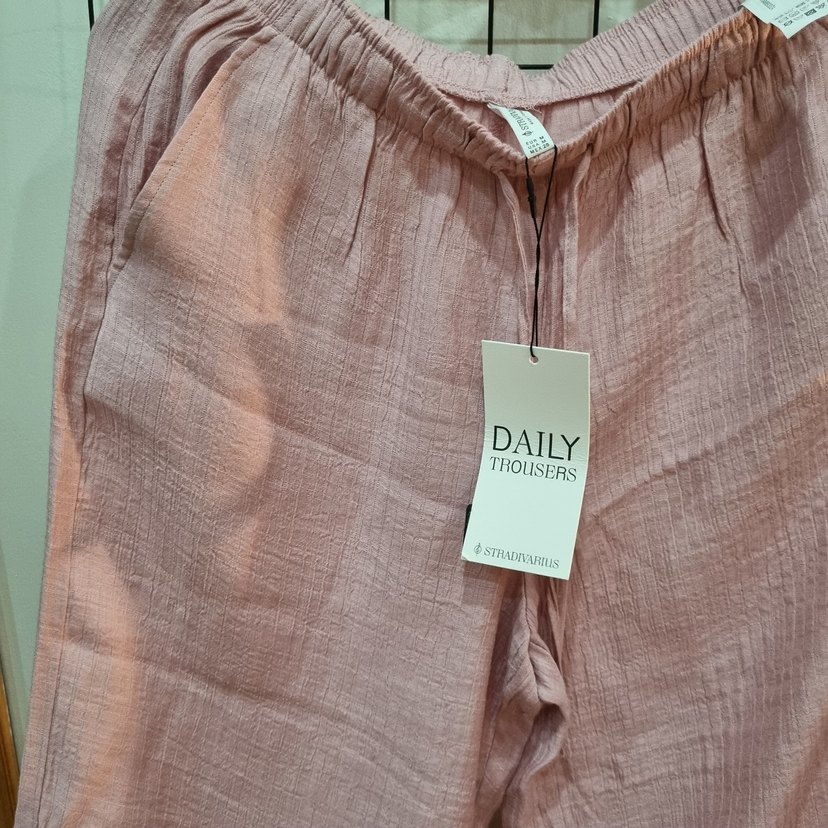 Pembe Bol Kesim Kadın Pantolon - Görsel 4