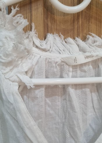 Beyaz V Yaka Bohem Keten Gömlek - Görsel 5