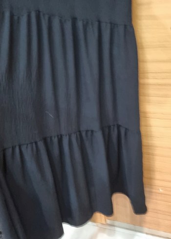 Siyah, Yüksek Yakalı, Pileli Uzun Elbise - Görsel 5