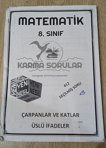 8. Sınıf lgs hazırlık matematik yeni nesil karma soruları