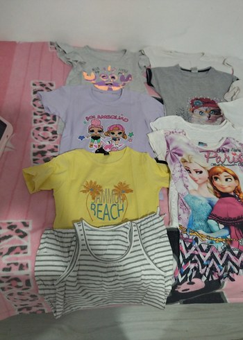 Kız Çocuk Baskılı Kısa Kollu Tişörtler - Görsel 4