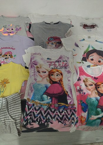 Kız Çocuk Baskılı Kısa Kollu Tişörtler - Görsel 3