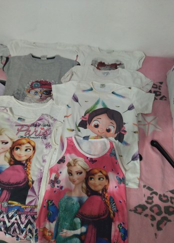 Kız Çocuk Baskılı Kısa Kollu Tişörtler - Görsel 2