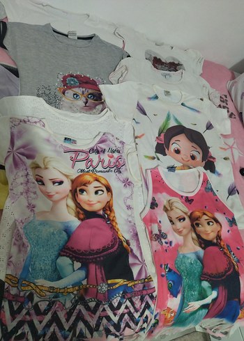 Kız Çocuk Baskılı Kısa Kollu Tişörtler - Görsel 5