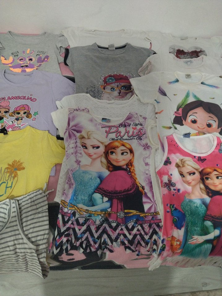 Kız Çocuk Baskılı Kısa Kollu Tişörtler - Görsel 3