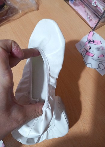 Kız Çocuk Beyaz Lastikli Bale Ayakkabısı - Görsel 4