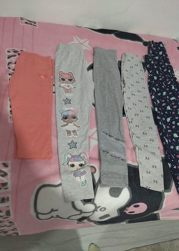 Kız Çocuk Nakışlı Elastik Kumaş Tayt - Görsel 2