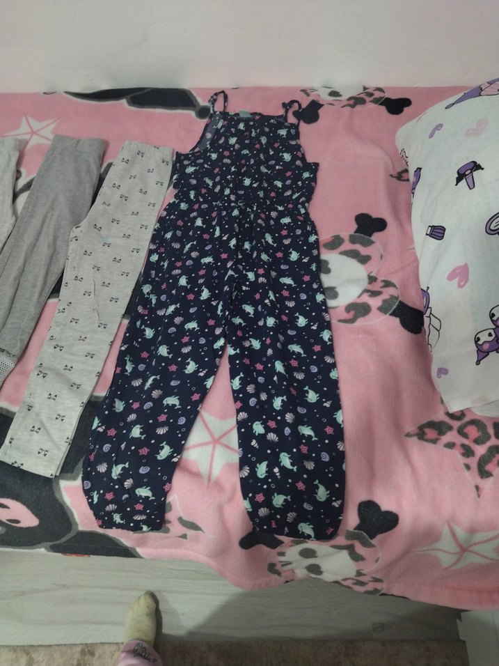 Kız Çocuk Nakışlı Elastik Kumaş Tayt - Görsel 3