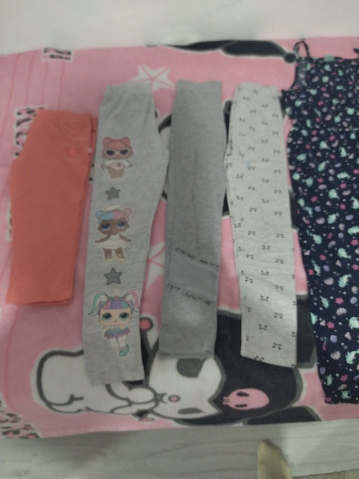 Kız Çocuk Nakışlı Elastik Kumaş Tayt - Görsel 4