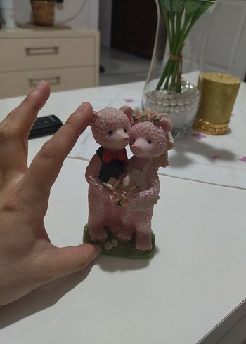 Pastel Pembe Ayıcık Figürin - Görsel 4