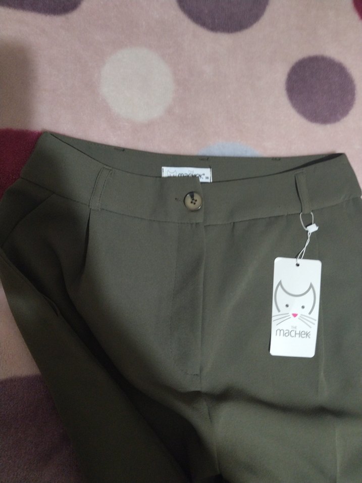 Düğmelii Kadın Kumaş Pantolon - Görsel 4