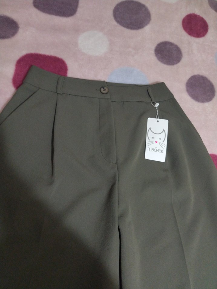 Düğmelii Kadın Kumaş Pantolon - Görsel 2