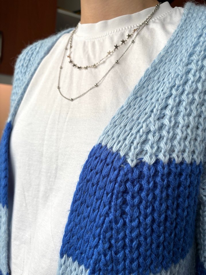 İnce Zincirli Gri Yıldız Detaylı Midi Kolye - Görsel 3