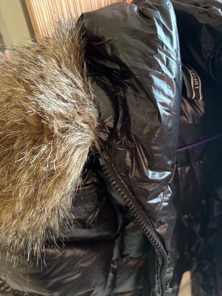 Kürk Detaylı Siyah Kadın Kışlık Mont - Görsel 2