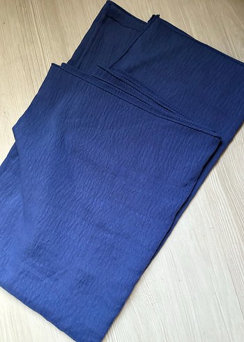 Kadın Koyu Mavi Keten Şal - Görsel 2