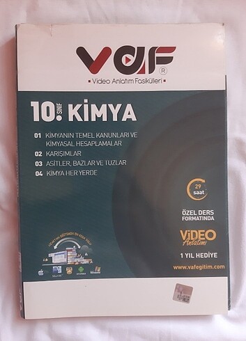 Az Kullanılmış VAF 10. Sınıf Kimya Video Anlatım Fasikülü