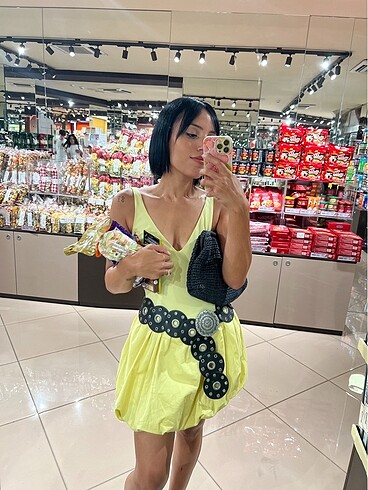 s Beden sarı Renk Zara balon elbise