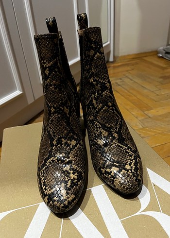 H&m  Kahverengi Yılan Desenli Bot - Görsel 2